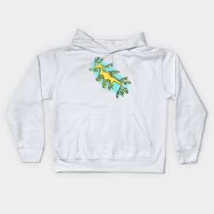 Cute leafy seadragon cartoon Kids Hoodie